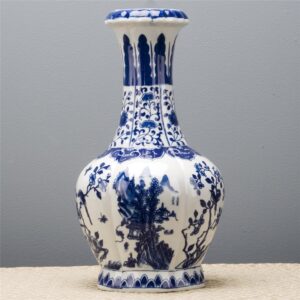 Blue and White Scalloped Vase