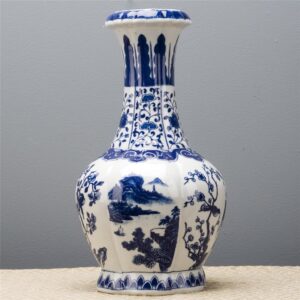 Blue and White Scalloped Vase