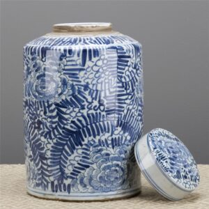 Large Blue and White Tea Caddy Jar
