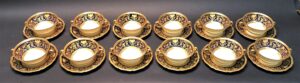 Set of 12 Bavarian El Dorado Soup Bowls and Saucers by Black Knight