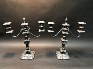 Pair of Silverplate Candleabras