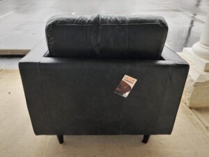 NEW Luke Leather Bomber Black Living Room Set