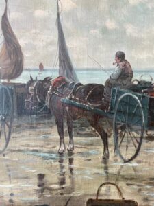 c1935 Original Oil on Canvas of Port Scene