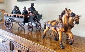 Large Vintage Horse-Drawn Police Wagon believed to be by Leonardo Luna