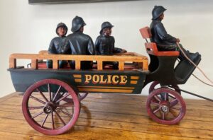 Large Vintage Horse-Drawn Police Wagon believed to be by Leonardo Luna