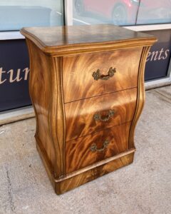 Large Flamed Mahogany Nightstand