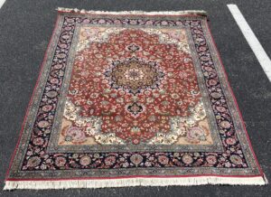5x7 Handknotted Mashad Style Area Rug with Silk Highlights