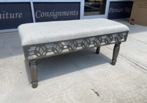 Modern Mirrored and Upholstered Bench