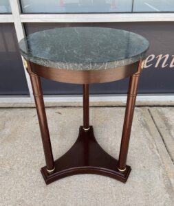 Round Green Marble Top End Table 