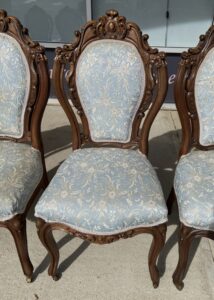 Set of 6 Solid Walnut Carved Victorian Dining Chairs