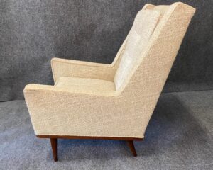 Complimentary Pair of Upholstered Walnut Mid-Century Chairs