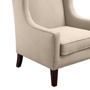 Pair of New Linen Wingback Chairs