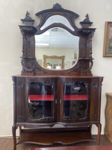 19th Century Solid Mahogany Carved Edwardian Etagere