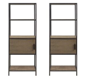 Pair of New 3-Shelf Bookcases with Storage Cabinets