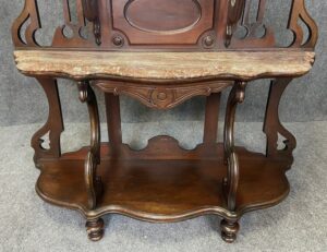 19th Century Solid Walnut Etagere with Chocolate Marble Top