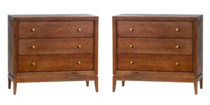Pair of NEW Crestview Transitional 3 Drawer Chests