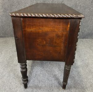 19th Century Flamed Mahogany Acanthus Carved Kneehole Desk