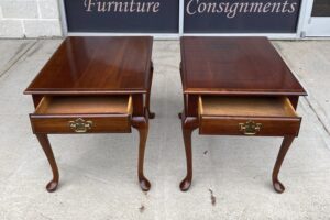 Pair of Hooker Solid Cherry End Tables
