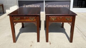 Pair of Broyhill Solid Mahogany End Tables 