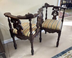 Solid Mahogany Courtship Chair