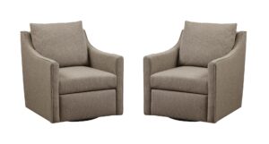 Pair of NEW Taupe Swivel Armchairs