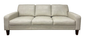 NEW Luke Leather Low-Profile Ivory Sofa
