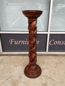 Heavily Carved Pedestal with Fruit and Vines