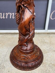 Heavily Carved Pedestal with Fruit and Vines