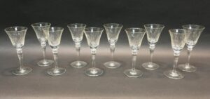 Set of 10 Bohemian Cordial Glasses