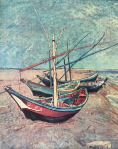 Giclee on Canvas of Van Gogh's "Fishing Boats on the Beach at Les Saintes-Maries-de-la-Mer"