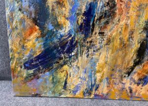 8ft Wide Abstract Original Acrylic on Canvas Signed Nighswonger