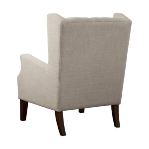Pair of NEW Button Tufted Linen Wing Chairs