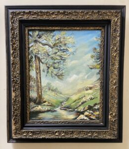 Original NC Artist Acrylic on Canvas of Stream through Woods