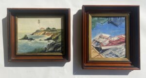 Pair of Vintage Signed Nautical Watercolors