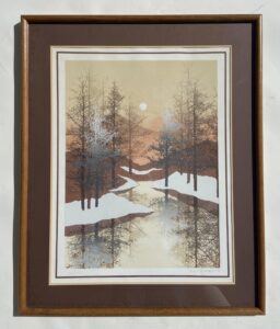 Reflected Winter Scene, Signed & Numbered Serigraph by M. Gason