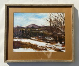Original Impressionist Style Snowy Mountainous Landscape