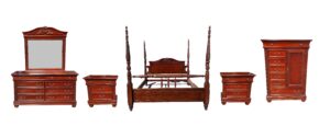 Traditional Carved 5 Piece King Size Bed Set