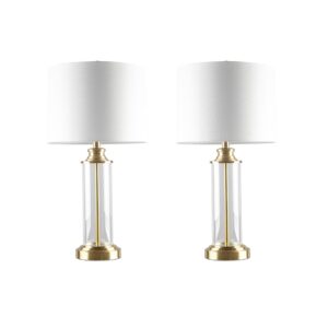 Pair of New Glass Cylinder Table Lamps 