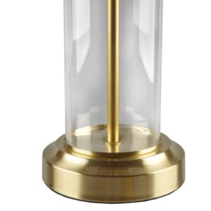Pair of New Glass Cylinder Table Lamps 