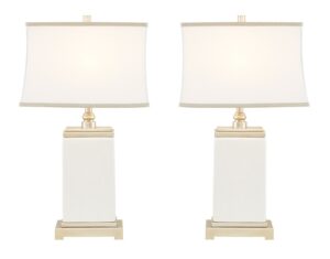 Pair of New Rectangular Ceramic Lamps