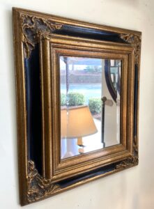 Black and Gold Framed Beveled Mirror