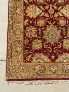 New 4x7 Japour Style Handknotted Area Rug (Red and Gold)