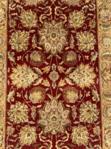 New 4x7 Japour Style Handknotted Area Rug (Red and Gold)