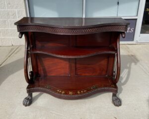 Elaborate Early 1900's claw Foot Bookshelf with Sweeping Curved Sides