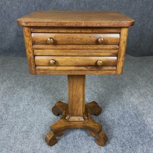 Solid Mahogany Empire Pedestal Two Drawer Stand
