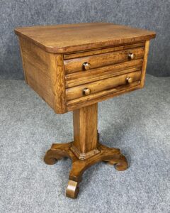Solid Mahogany Empire Pedestal Two Drawer Stand