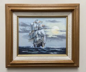 Original Oil on Canvas of Clipper Ship at Sea
