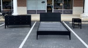 American-Made Modern Black Queen Size Bed Frame