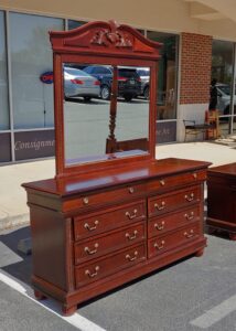 Traditional Carved Dresser with Mirror