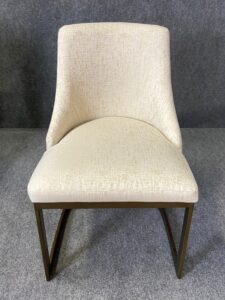 Set of 4 Upholstered Dining Chairs with Antiqued Gold Bases